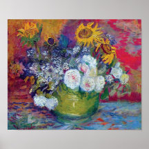 Van Gogh - Still Life With Roses And Sunflowers Poster