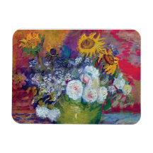 Van Gogh - Still Life With Roses And Sunflowers Flexible Magnets