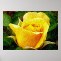 Van Gogh style yellow rose poster