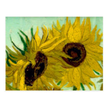Van Gogh Sunflowers (F456) Vintage Fine Art Postcard