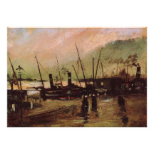 Van Gogh; The De Ruijterkade in Amsterdam Custom Invites