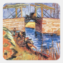 Van Gogh - The Langlois Bridge At Arles Square Sticker