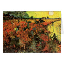 Van Gogh, The Red Vineyard, Vintage Impressionism Greeting Card