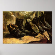 Van Gogh; Three Pairs of Shoes (Still Life) Print