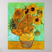 Van Gogh Twelve Sunflowers Poster