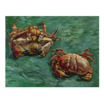 Van Gogh Two Crabs Post Impressionism Postcard