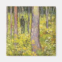 Van Gogh Undergrowth with Two Figuresh Fridge Magnets