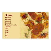 Van Gogh: Vase Fifteen Sunflowers Vintage Fine Art Business Card Template