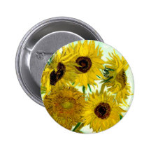 Van Gogh: Vase Twelve Sunflowers Vintage Fine Art Pins