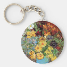 Van Gogh Vase With Daisies Keychain