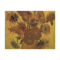 van gogh vase with fifteen sunflowers amsterdam postcard