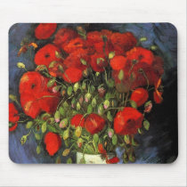 Van Gogh; Vase with Red Poppies Mousemat