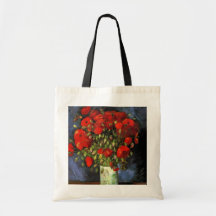 Van Gogh; Vase with Red Poppies, Vintage Flowers Tote Bag