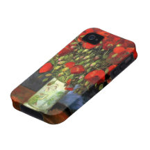 Van Gogh; Vase with Red Poppies, Vintage Flowers iPhone 4 Case