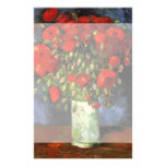 Van Gogh; Vase with Red Poppies, Vintage Flowers Stationery Paper