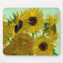 Van Gogh: Vase with Twelve Sunflowers Mousepads