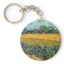 Van Gogh View Of Arles With Irises Keychain