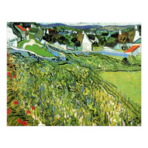 Van Gogh; Vineyards with a View of Auvers Custom Invitation