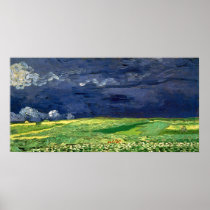 Van Gogh Wheat Field Under Clouded Sky Print
