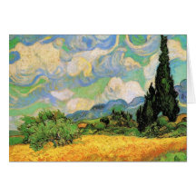 Van Gogh; Wheat Field w Cypresses at Haute Galline Greeting Cards
