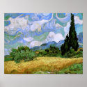 Van Gogh Wheat Field with Cypresses posters