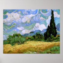 Van Gogh Wheat Field with Cypresses Print