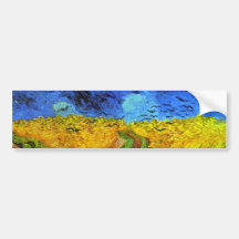 Van Gogh Wheatfield with Crows Fine Art Bumper Stickers
