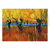 Van Gogh Willows at Sunset Greeting Card