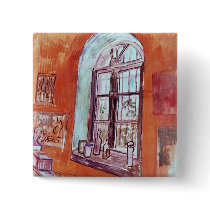 Van Gogh; Window of Vincent's Studio at the Asylum Pinback Button