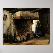 Van Gogh; Woman by a Hearth, Vintage Impressionism Poster