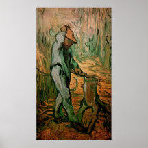 Van Gogh, Woodcutter, Vintage Impressionism Art Poster