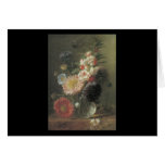 Van Spaendonck Chinese Aster and Balsam in a glass Greeting Cards