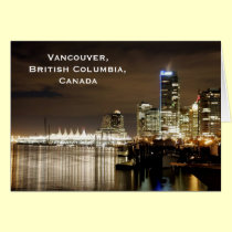 Vancouver, British Columbia, Canada at night cards