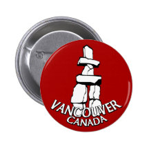 Vancouver Canada Souvenir Buttons Landmark Art