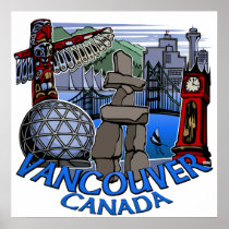 Vancouver First Nations Poster Totem Home Decor