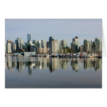 Vancouver Skyline and Reflection Greeting Cards