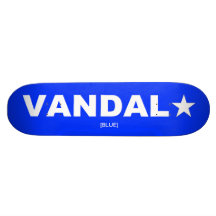 VANDAL★ Skateboard Generic (White on Blue)
