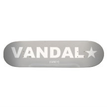 VANDAL★ Skateboard Generic (White on Grey)