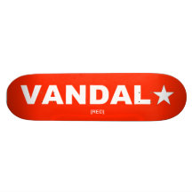 VANDAL★ Skateboard Generic (White on Red)