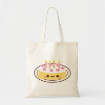 Vanilla  Birthday Cake Canvas Bags