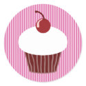 Vanilla Cupcake and Pink Stripes stickers