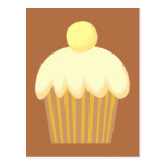 Vanilla Cupcake on Brown. postcards
