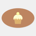 Vanilla Cupcake on Brown. stickers