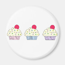 Vanilla Cupcakes Fridge Magnets