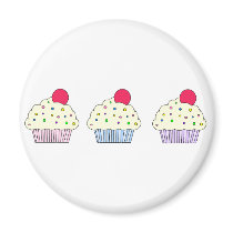 Vanilla Cupcakes Fridge Magnets