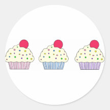 Vanilla Cupcakes Round Stickers