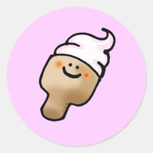 Vanilla ice cream round sticker