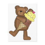 Vanilla Ice Cream Teddy postcards