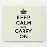Vanilla Keep Calm and Carry On mousepads