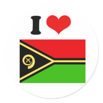 Vanuatu Flag Round Stickers